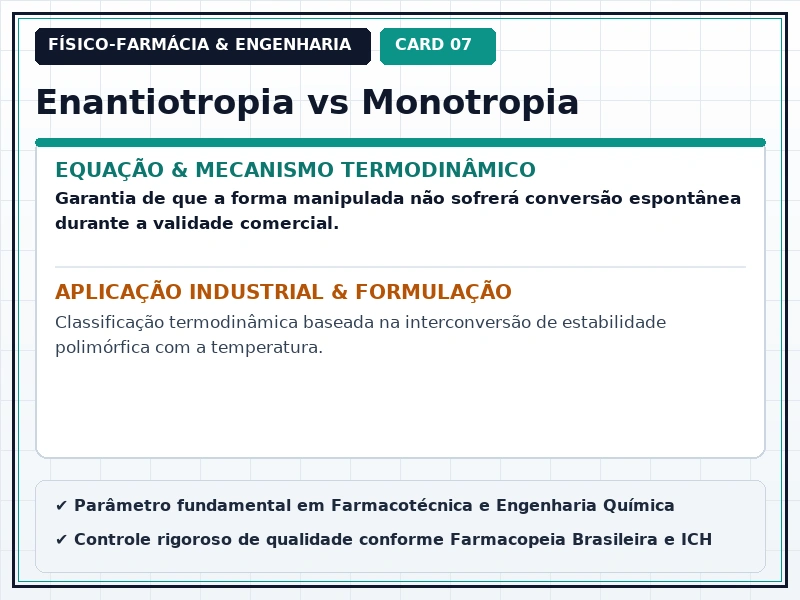 Cartão Técnico 7 - Termodinâmica Farmacêutica e Equilíbrio de Fases