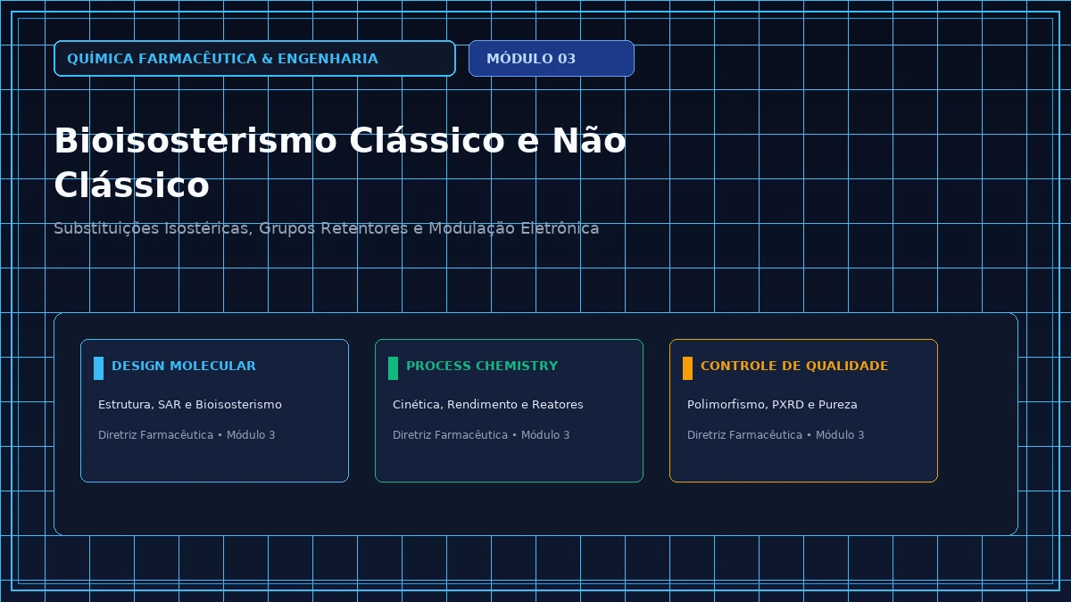Capa: Química Farmacêutica e Engenharia — Aula 088: Modulação de Basicidade em Aminas Aromáticas por Bioisosterismo — Foco Avançado Parte 9