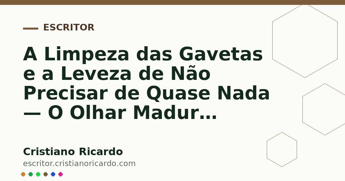 Card OG automático: A Limpeza das Gavetas e a Leveza de Não Precisar de Quase Nada — O Olhar Maduro (2008)