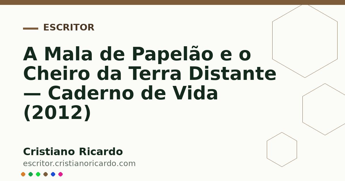 Card OG automático: A Mala de Papelão e o Cheiro da Terra Distante — Caderno de Vida (2012)