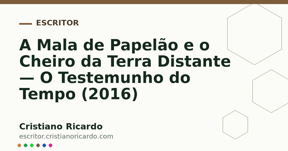 Card OG automático: A Mala de Papelão e o Cheiro da Terra Distante — O Testemunho do Tempo (2016)