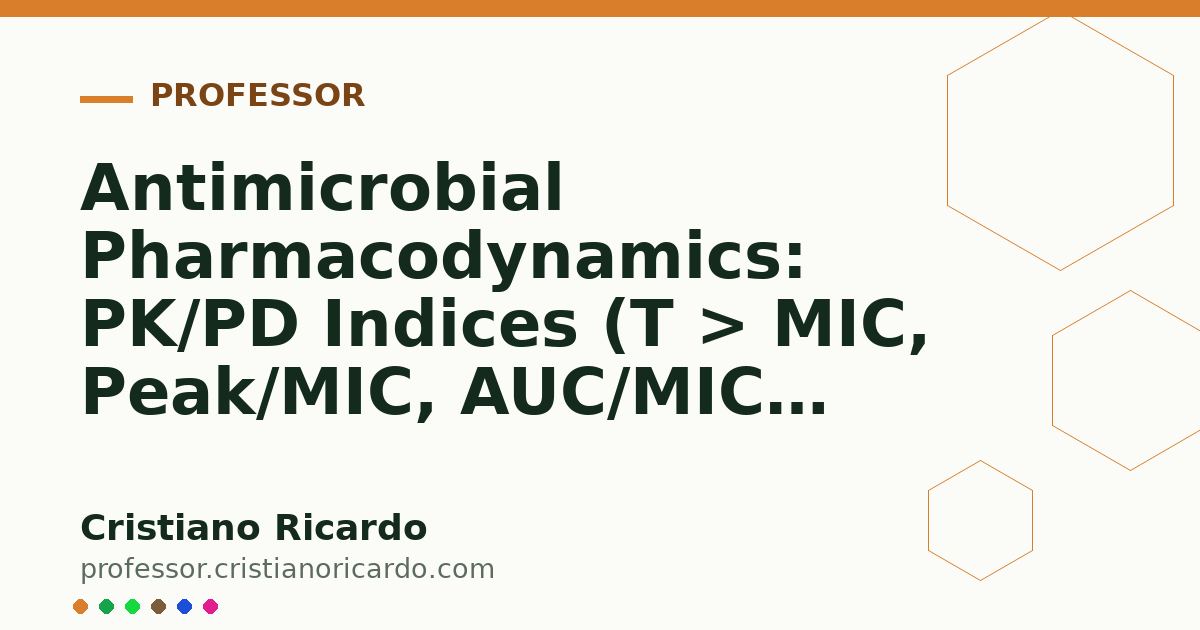Card OG automático: Antimicrobial Pharmacodynamics: PK/PD Indices (T > MIC, Peak/MIC, AUC/MIC) (Clinical Treatise 2021)