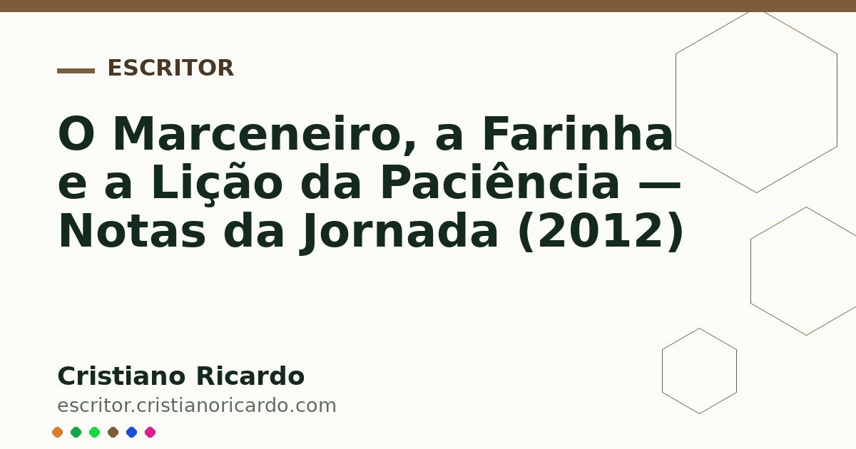 Card OG automático: O Marceneiro, a Farinha e a Lição da Paciência — Notas da Jornada (2012)
