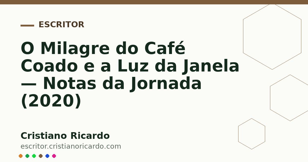 Card OG automático: O Milagre do Café Coado e a Luz da Janela — Notas da Jornada (2020)