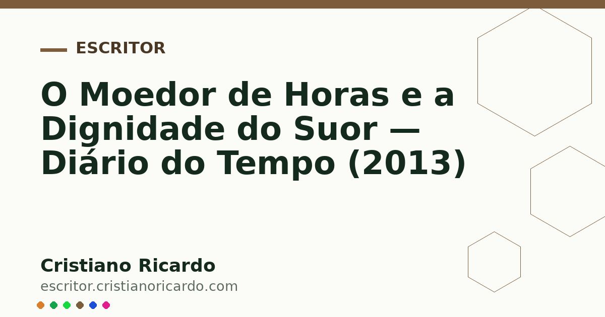 Card OG automático: O Moedor de Horas e a Dignidade do Suor — Diário do Tempo (2013)