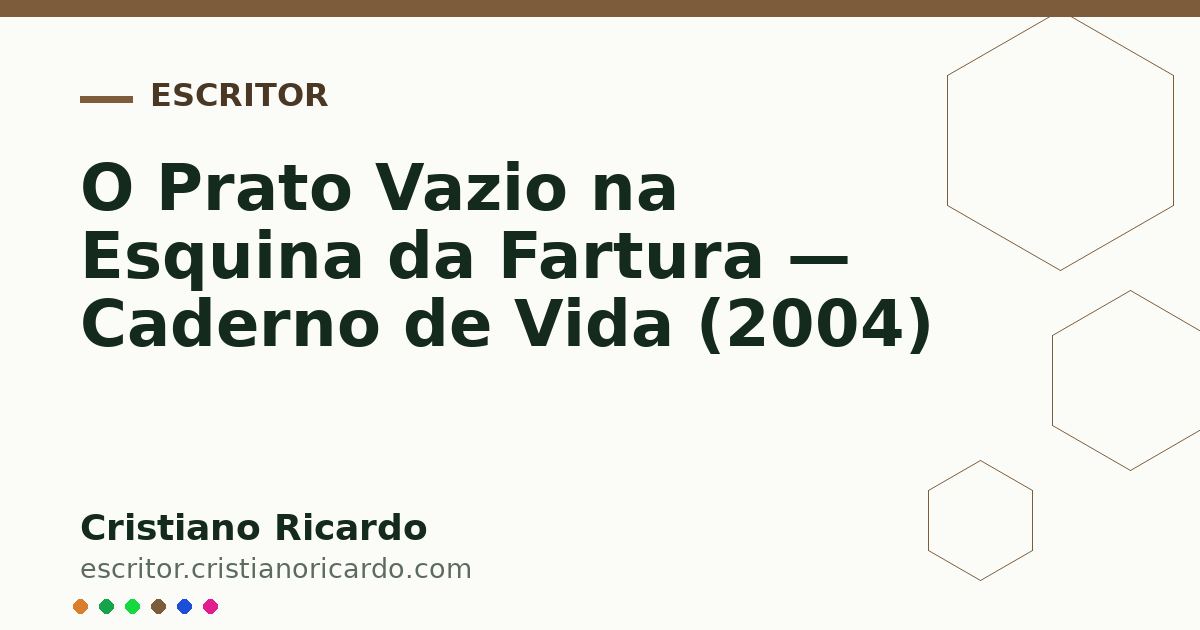 Card OG automático: O Prato Vazio na Esquina da Fartura — Caderno de Vida (2004)