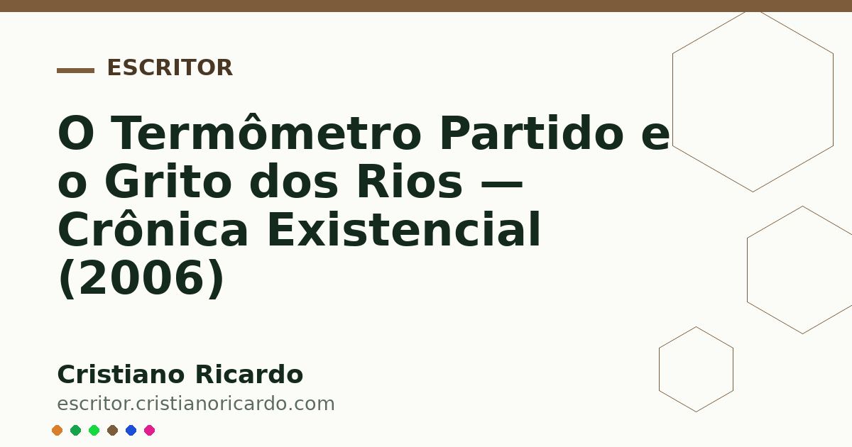 Card OG automático: O Termômetro Partido e o Grito dos Rios — Crônica Existencial (2006)