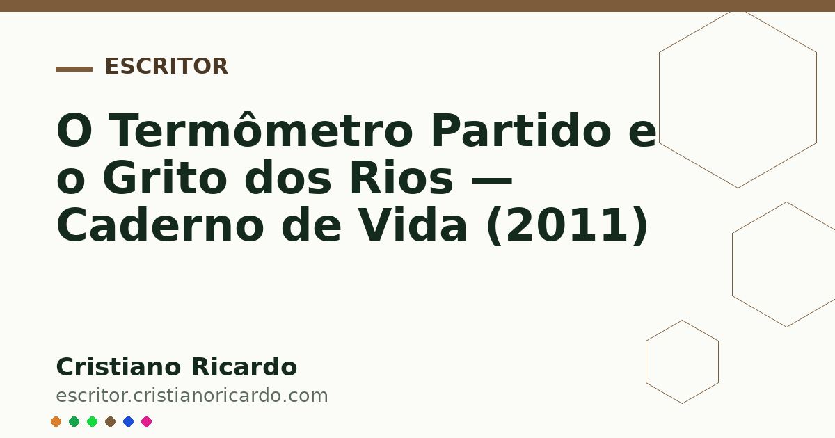 Card OG automático: O Termômetro Partido e o Grito dos Rios — Caderno de Vida (2011)