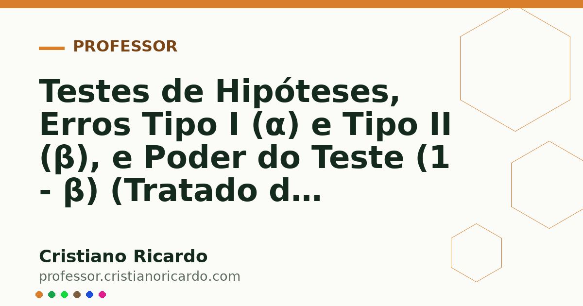 Card OG automático: Testes de Hipóteses, Erros Tipo I (α) e Tipo II (β), e Poder do Teste (1 - β) (Tratado de Bioestatística Clínica 2010)