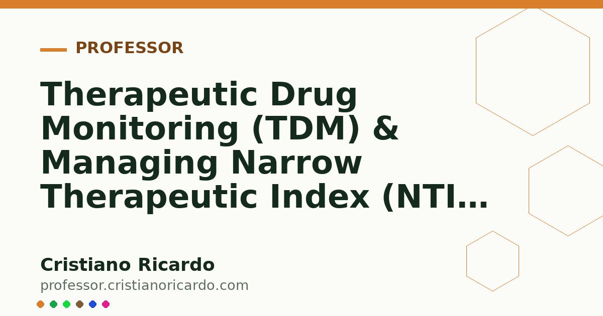 Card OG automático: Therapeutic Drug Monitoring (TDM) & Managing Narrow Therapeutic Index (NTI) Drugs (Clinical Treatise 2008)