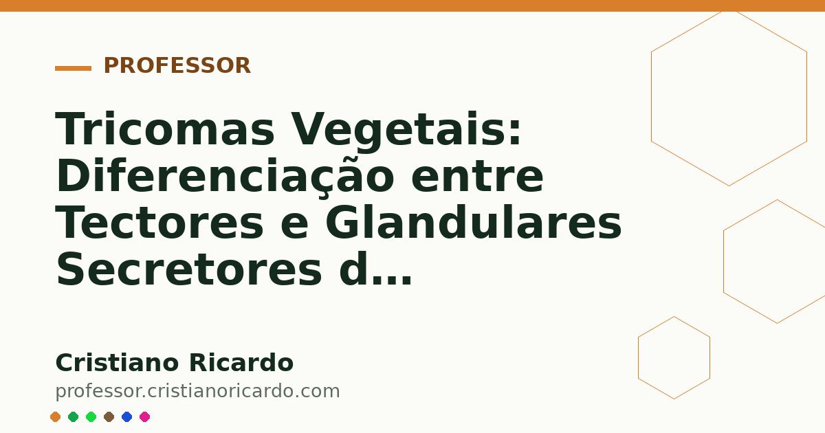 Card OG automático: Tricomas Vegetais: Diferenciação entre Tectores e Glandulares Secretores de Metabólitos (Tratado de Farmacobotânica 2008)